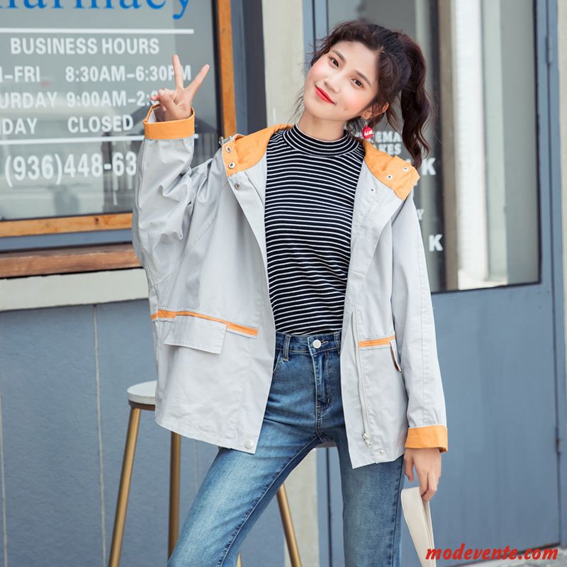 Vestes Femme Étudiant L'automne Frais Capuche Vêtements De Baseball Court