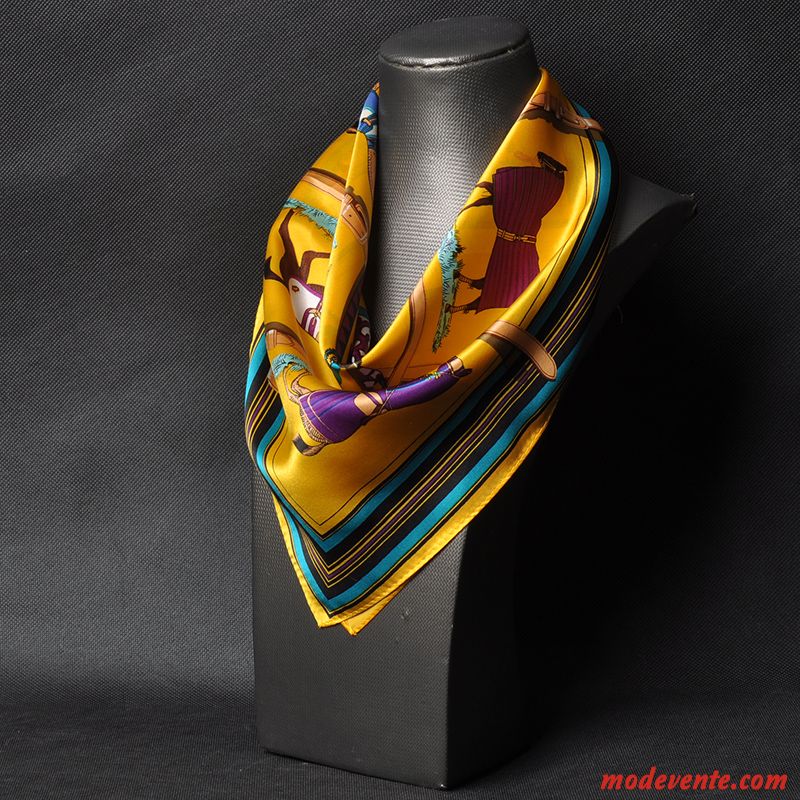 Écharpe Femme Carrière Soie Mulberry Nouvelles Arrivées Petit Foulard Jaune