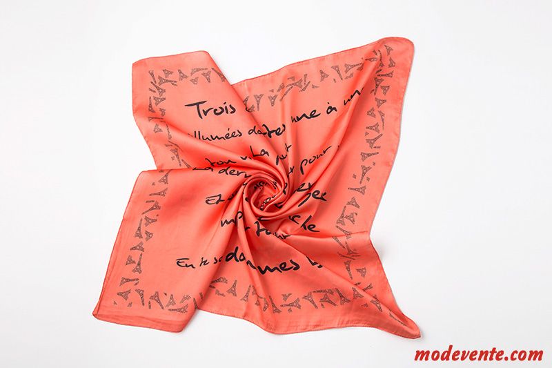 Écharpe Femme Foulard Gros Lettre Petit Pure Rouge Jaune