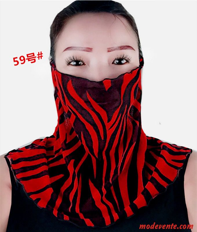 Écharpe Femme Section Mince Petit Pullover Masques Soie Crème Solaire Noir