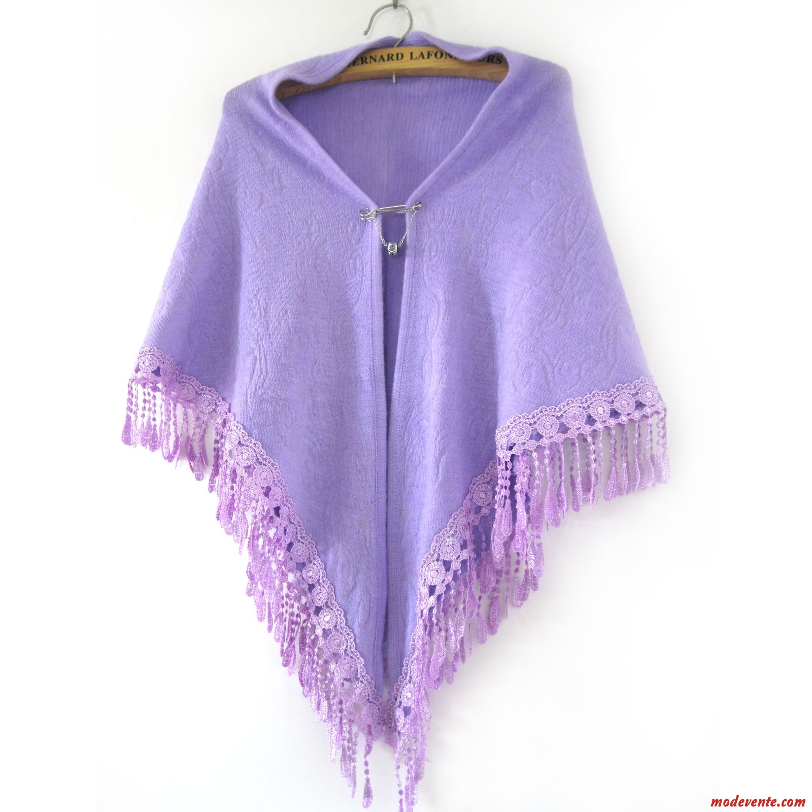 Écharpe Femme Triangle Châle Tassel Élégant L'automne All-match Violet