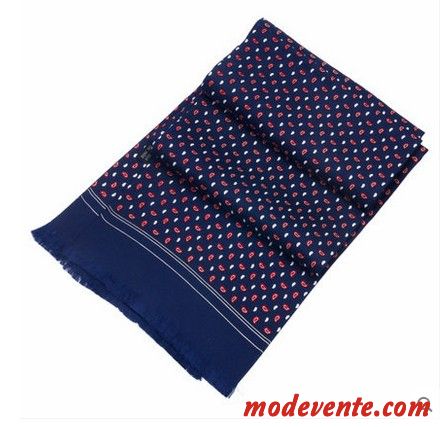 Écharpe Homme Sided Soie Soie Mulberry Longue Entreprise Chemise Impression Bleu Rouge