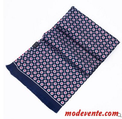 Écharpe Homme Sided Soie Soie Mulberry Longue Entreprise Chemise Impression Bleu Rouge