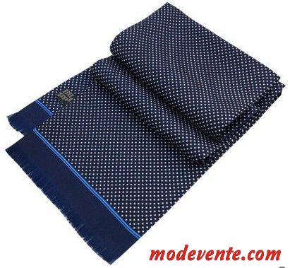 Écharpe Homme Sided Soie Soie Mulberry Longue Entreprise Chemise Impression Bleu Rouge