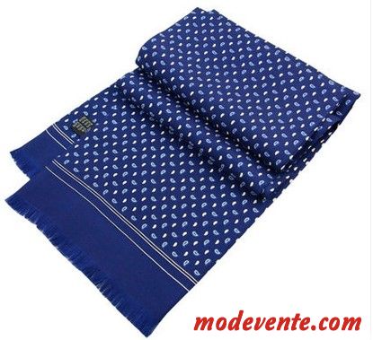 Écharpe Homme Sided Soie Soie Mulberry Longue Entreprise Chemise Impression Bleu Rouge