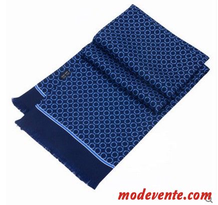 Écharpe Homme Sided Soie Soie Mulberry Longue Entreprise Chemise Impression Bleu Rouge