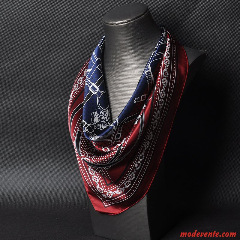 Écharpe Homme Soie Mulberry Foulard Petit Bordeaux