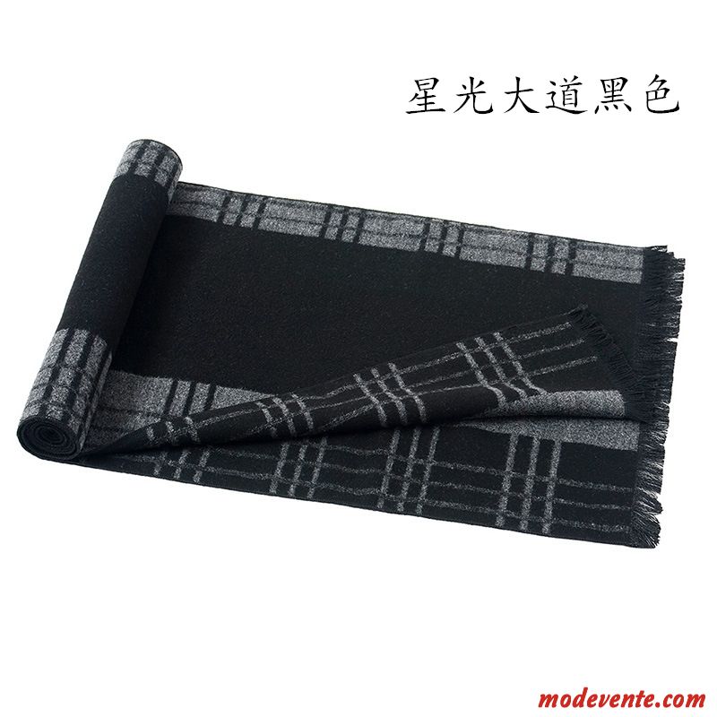 Écharpe Homme Treillis Longue Section Plaid Boite Cadeau Collier Jeune Couleurs Mixtes Bleu Rouge