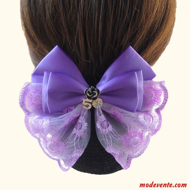 Épingle À Cheveux Femme Accessoires Infirmière Bien Poche Nette Réseau Dentelle Violet Argent