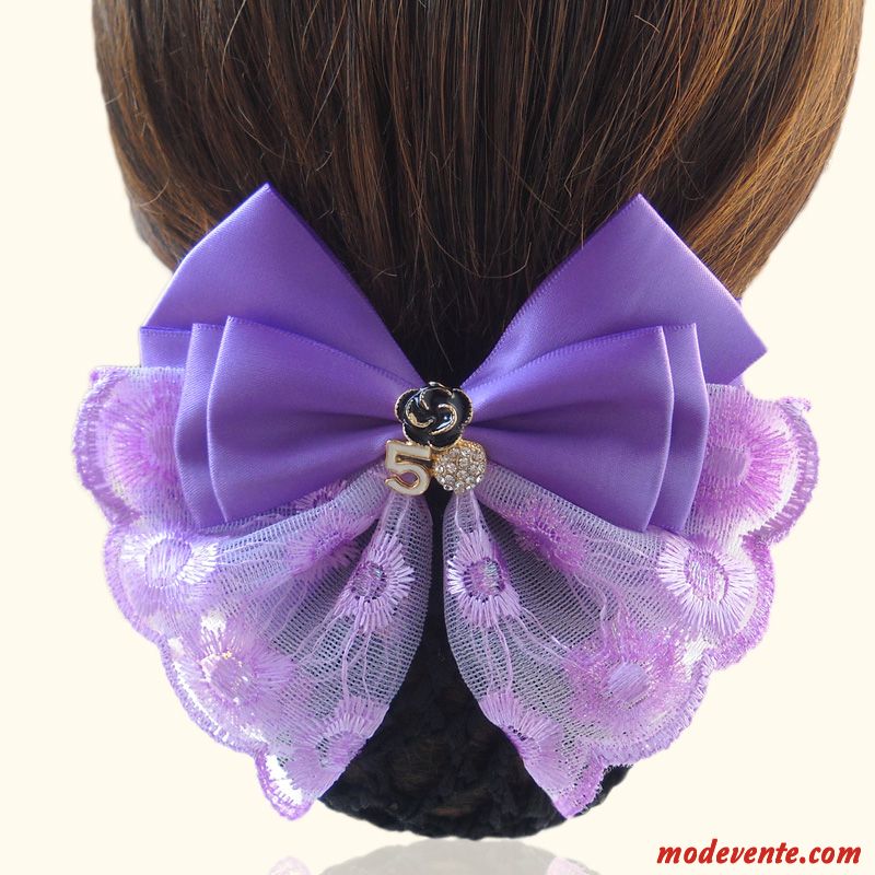 Épingle À Cheveux Femme Accessoires Infirmière Bien Poche Nette Réseau Dentelle Violet Argent