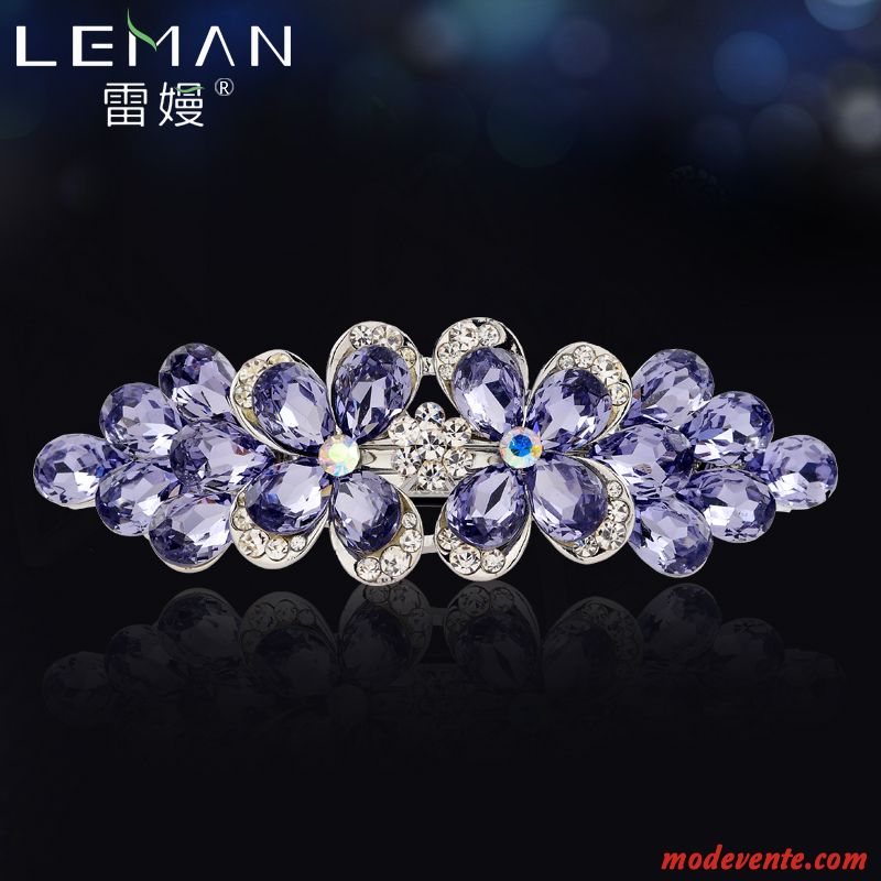 Épingle À Cheveux Femme Adulte Ornements De Cheveux Nombre Moyen Couvre-chefs Emission De Cartes Pierres De Strass Bleu Violet