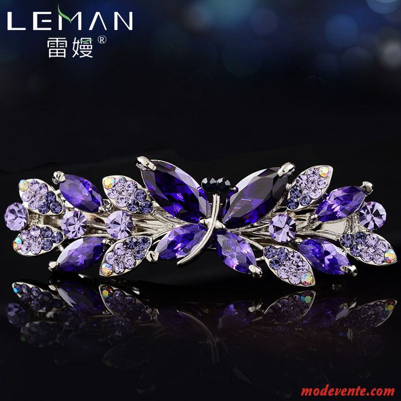 Épingle À Cheveux Femme Adulte Ornements De Cheveux Nombre Moyen Couvre-chefs Emission De Cartes Pierres De Strass Bleu Violet