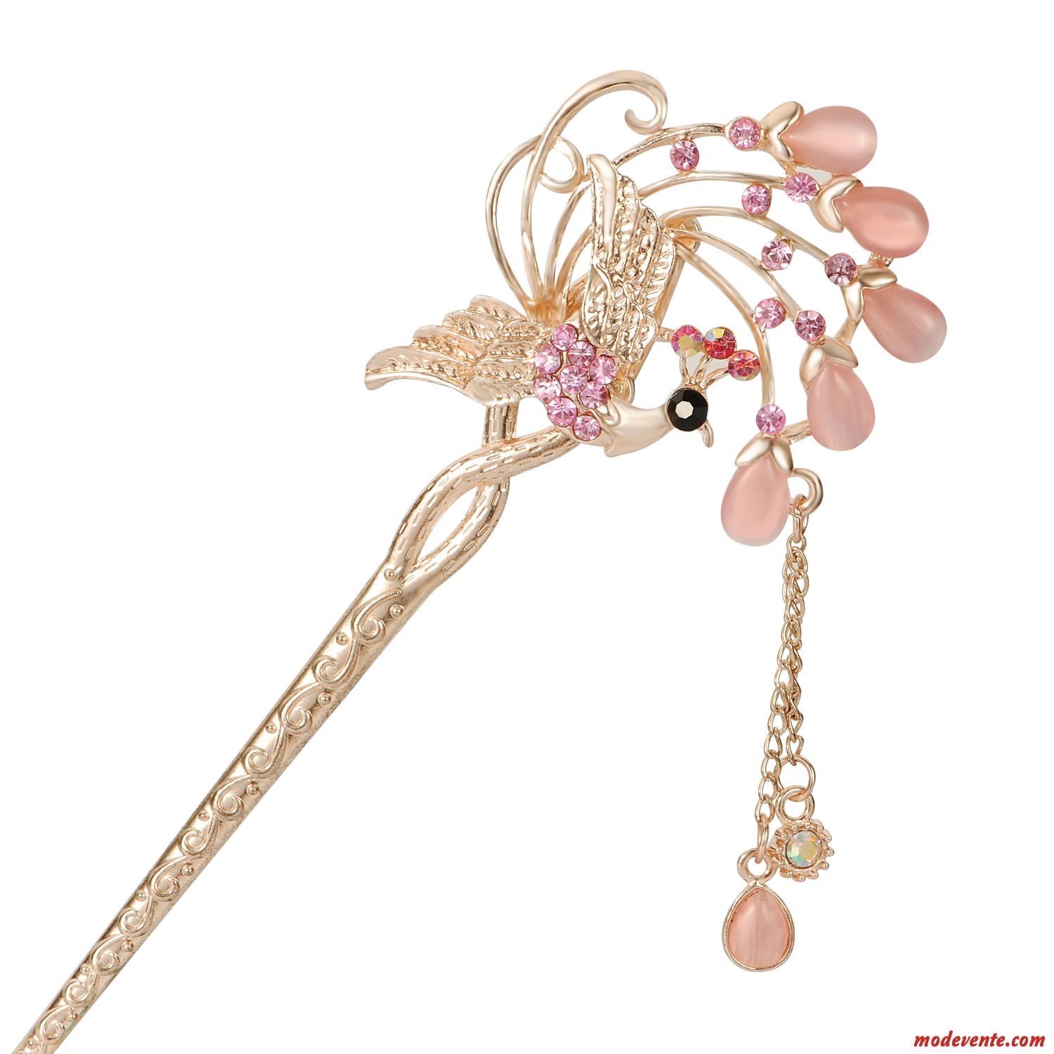 Épingle À Cheveux Femme Classique All-match Distributeur De Plaques La Mariée Fleurs Tassel Or