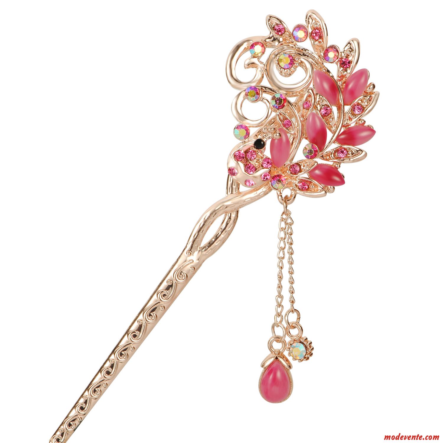 Épingle À Cheveux Femme Classique All-match Distributeur De Plaques La Mariée Fleurs Tassel Or