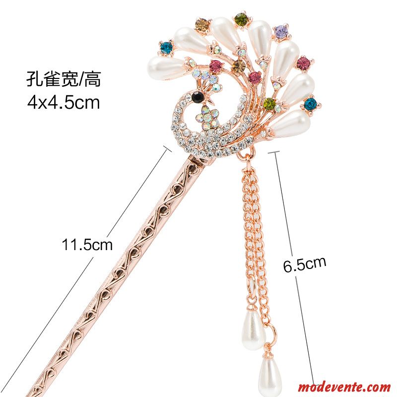 Épingle À Cheveux Femme Classique All-match Distributeur De Plaques La Mariée Fleurs Tassel Or