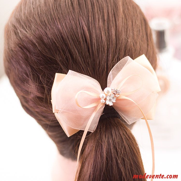 Épingle À Cheveux Femme Clip Supérieur Fleur Cercle Des Cheveux Manuel Tissu Couvre-chefs Arc Rouge