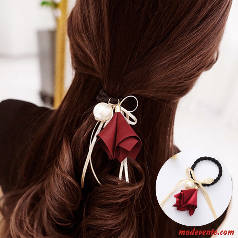 Épingle À Cheveux Femme Corde Tête Bandeau Élastique Simple Cheveux Cravate Couvre-chefs Noir