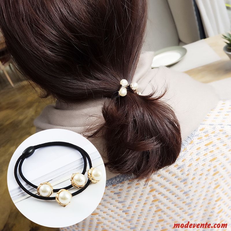 Épingle À Cheveux Femme Corde Tête Bandeau Élastique Simple Cheveux Cravate Couvre-chefs Noir