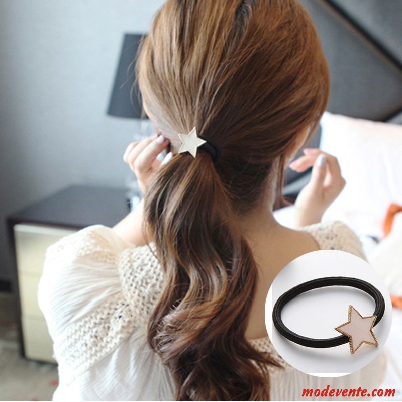 Épingle À Cheveux Femme Corde Tête Bandeau Élastique Simple Cheveux Cravate Couvre-chefs Noir