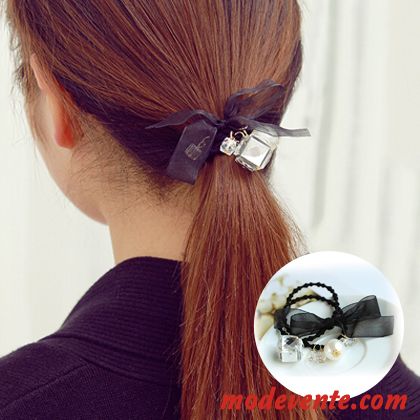 Épingle À Cheveux Femme Corde Tête Bandeau Élastique Simple Cheveux Cravate Couvre-chefs Noir