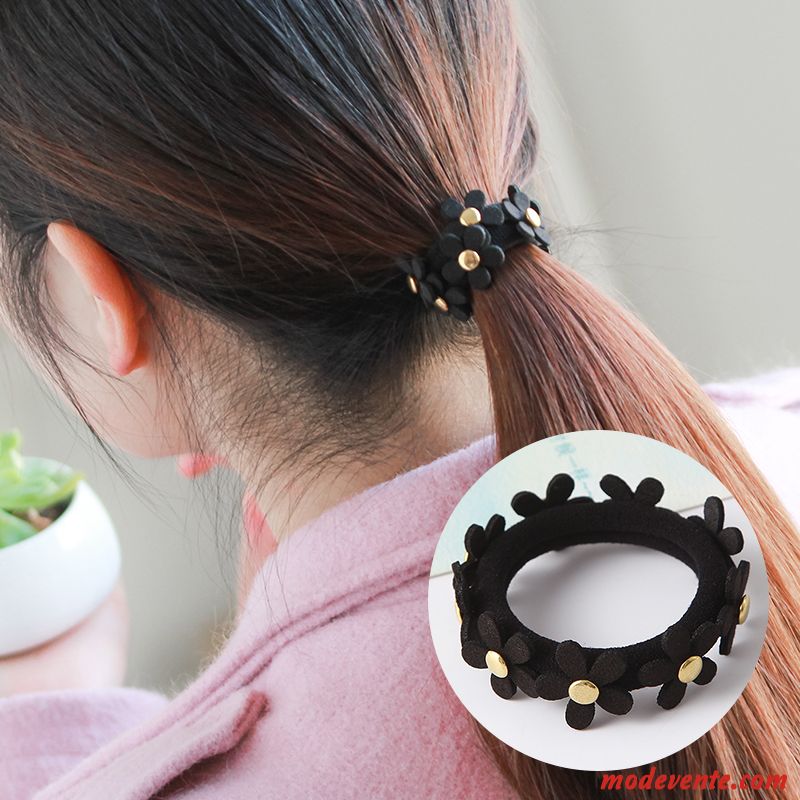 Épingle À Cheveux Femme Corde Tête Bandeau Élastique Simple Cheveux Cravate Couvre-chefs Noir