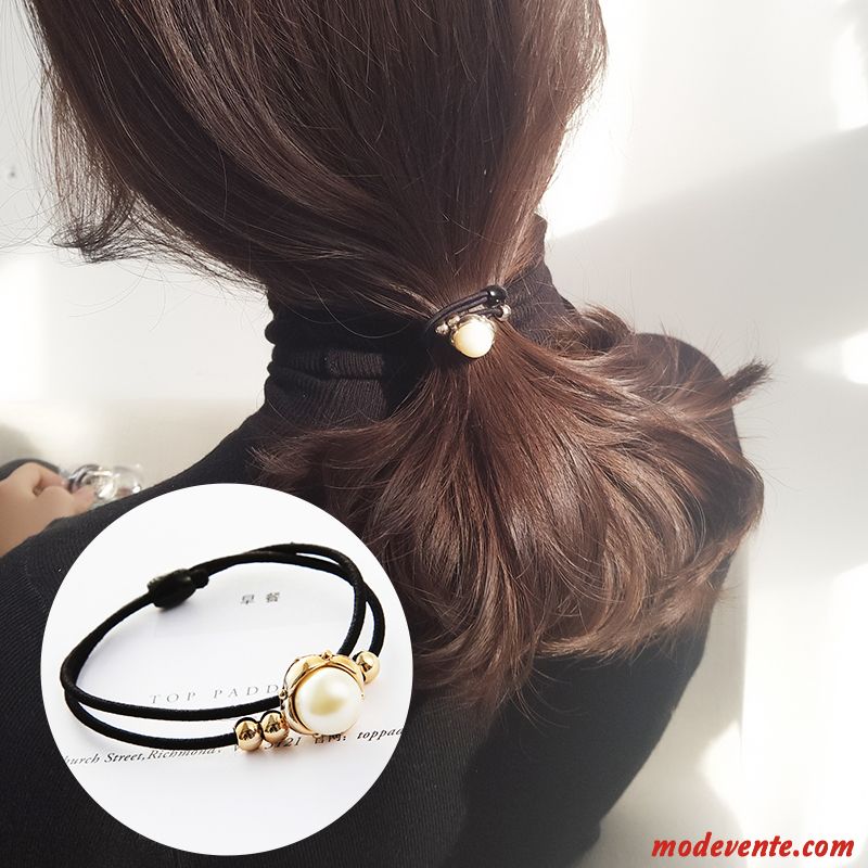 Épingle À Cheveux Femme Corde Tête Bandeau Élastique Simple Cheveux Cravate Couvre-chefs Noir