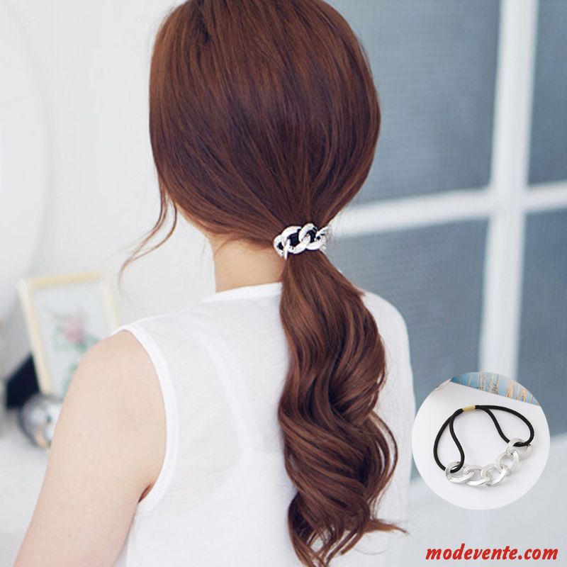 Épingle À Cheveux Femme Corde Tête Bandeau Élastique Simple Cheveux Cravate Couvre-chefs Noir