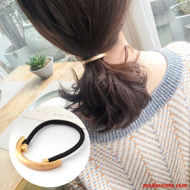 Épingle À Cheveux Femme Corde Tête Bandeau Élastique Simple Cheveux Cravate Couvre-chefs Noir