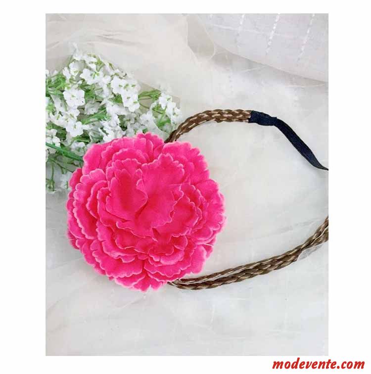 Épingle À Cheveux Femme Couronne Bandes Cheveux Accessoires Tresser Fleurs Bord De Mer Rouge