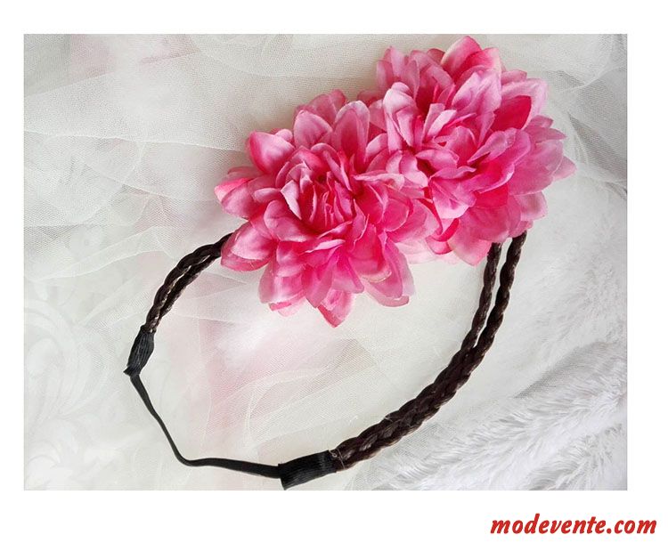 Épingle À Cheveux Femme Couronne Bandes Cheveux Accessoires Tresser Fleurs Bord De Mer Rouge