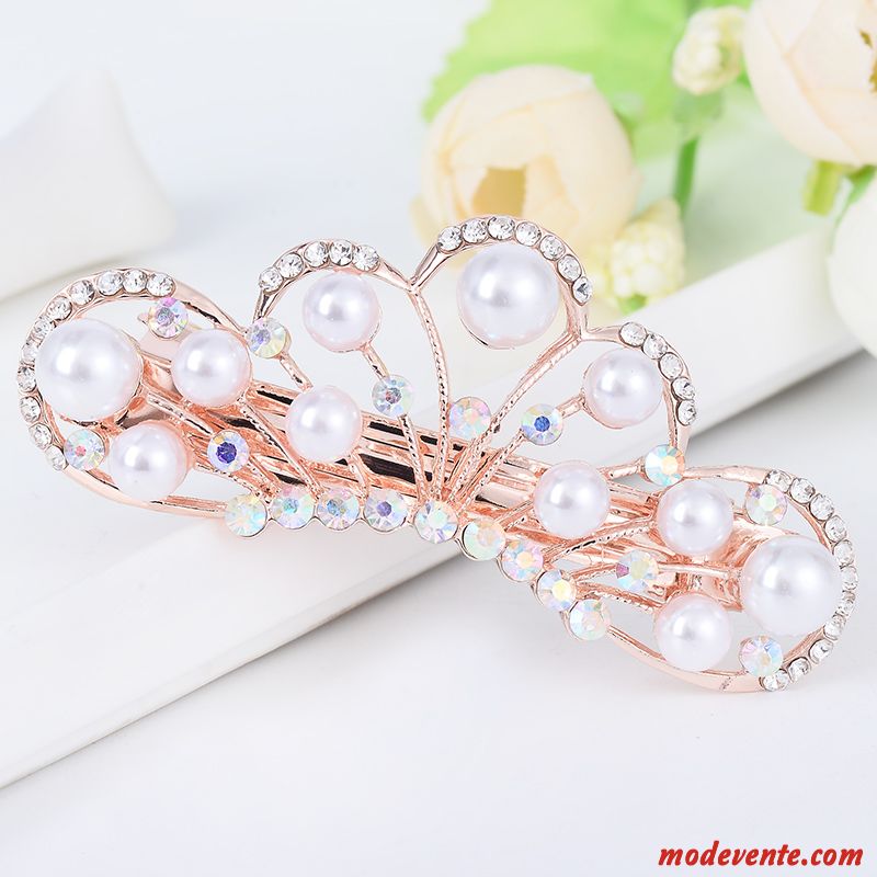 Épingle À Cheveux Femme Couvre-chefs Ornements De Cheveux Adulte Accessoires Pince À Ressort Perle Argent