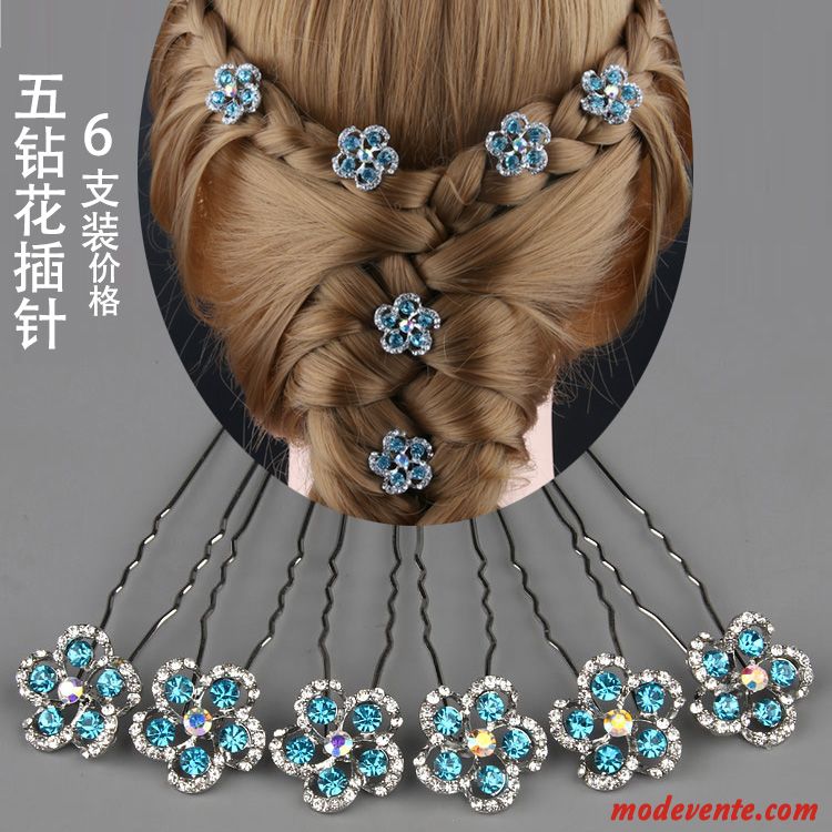 Épingle À Cheveux Femme Emission De Cartes Ornements De Cheveux Cheveux En Plaques Couvre-chefs Petit Pierres De Strass Rose