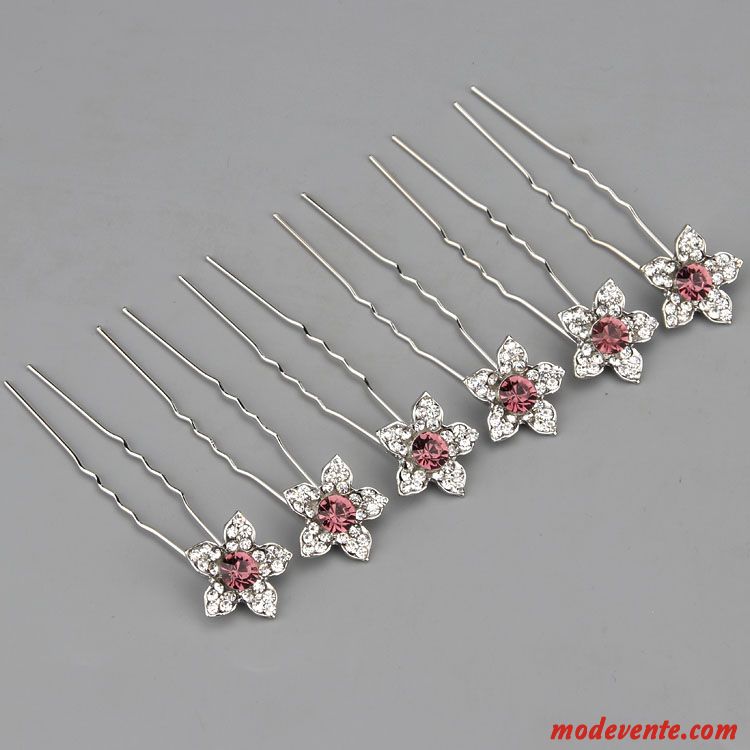 Épingle À Cheveux Femme Emission De Cartes Ornements De Cheveux Cheveux En Plaques Couvre-chefs Petit Pierres De Strass Rose