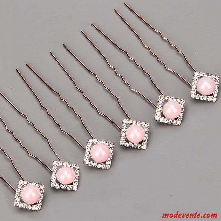 Épingle À Cheveux Femme Emission De Cartes Ornements De Cheveux Cheveux En Plaques Couvre-chefs Petit Pierres De Strass Rose