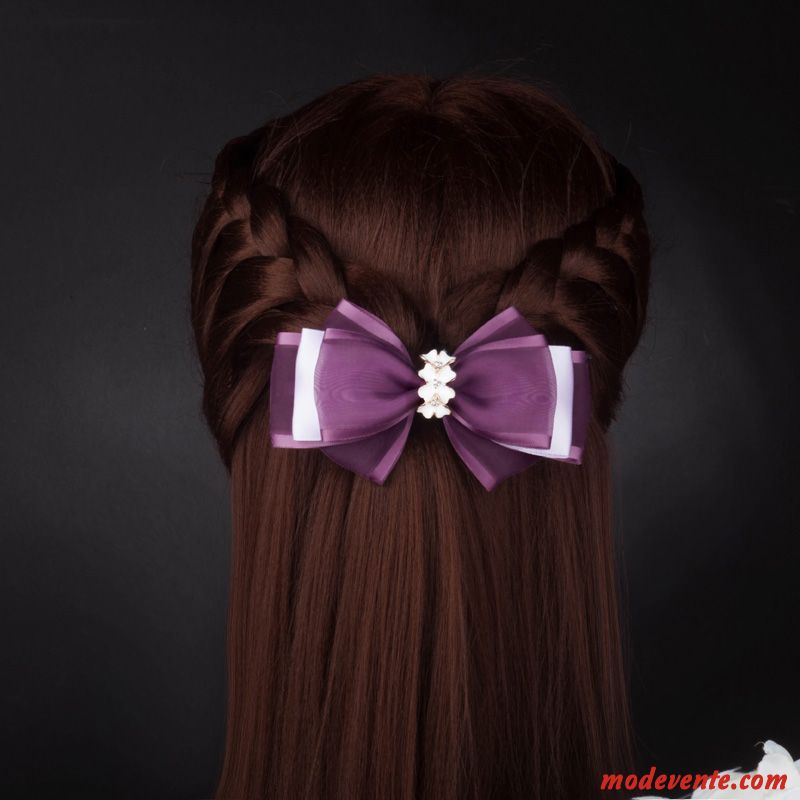 Épingle À Cheveux Femme Fleur Arc Accessoires Queue De Cheval Dames Personnalité Rouge Violet