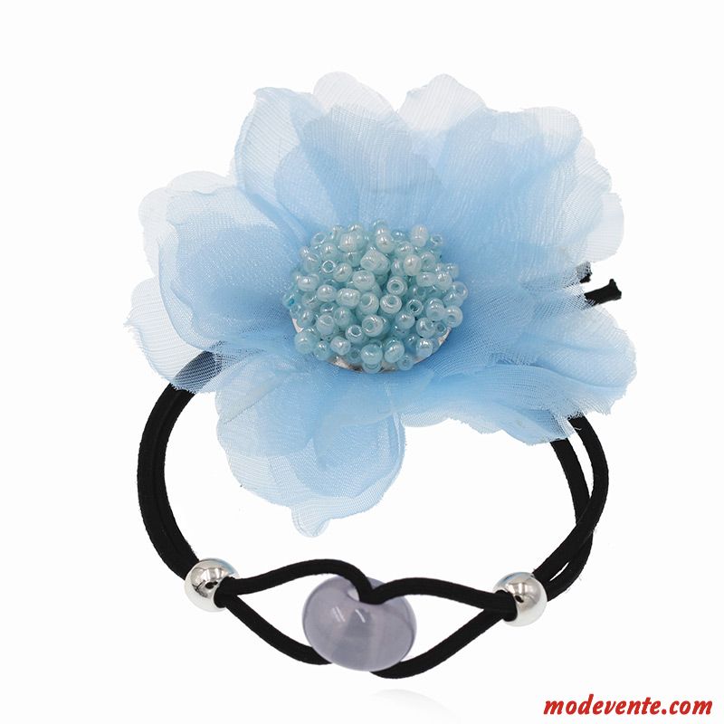 Épingle À Cheveux Femme Fleurs Adulte Élastique Simple Cercle Des Cheveux Frais Bleu