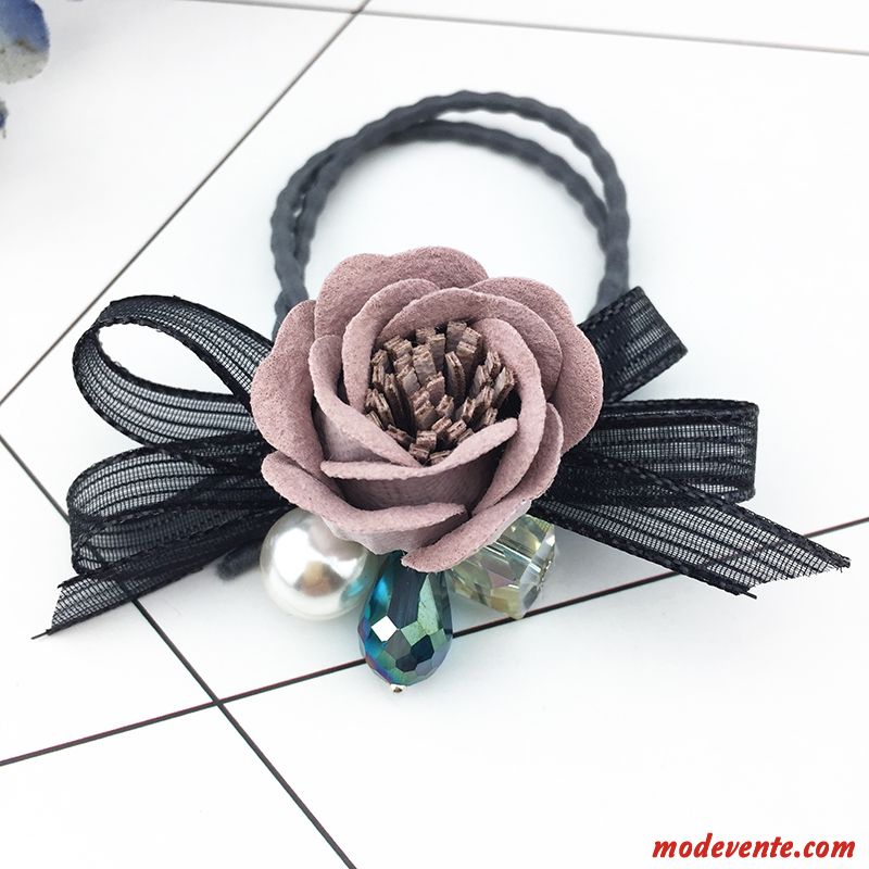 Épingle À Cheveux Femme Frais Élastique Couleur Personnalité Corde Tête Ornements De Cheveux Noir