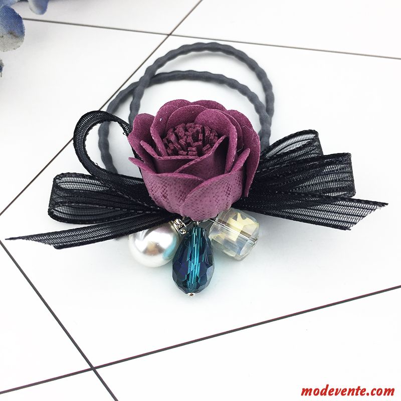 Épingle À Cheveux Femme Frais Élastique Couleur Personnalité Corde Tête Ornements De Cheveux Noir