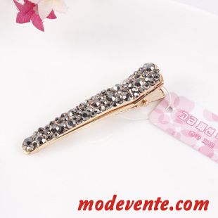 Épingle À Cheveux Femme Frange Emission De Cartes All-match Pierres De Strass Couvre-chefs Adulte Noir Or