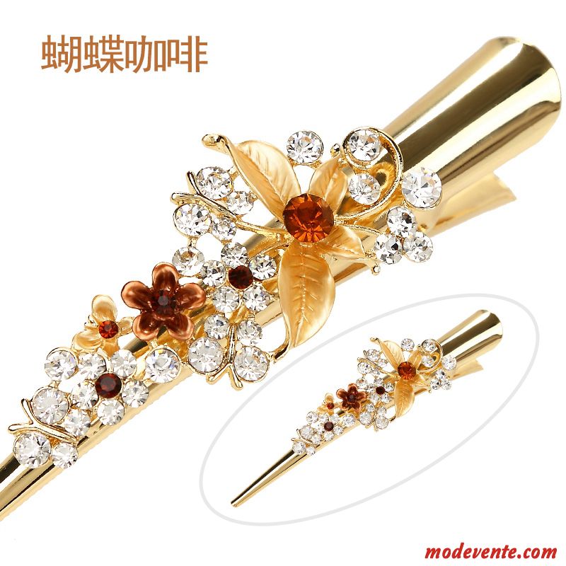 Épingle À Cheveux Femme Grand Papillon Couvre-chefs Haut Grade Pierres De Strass Ornements De Cheveux Rouge