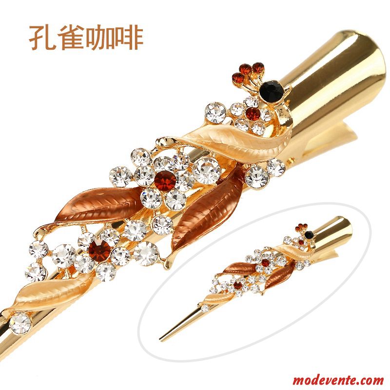 Épingle À Cheveux Femme Grand Papillon Couvre-chefs Haut Grade Pierres De Strass Ornements De Cheveux Rouge