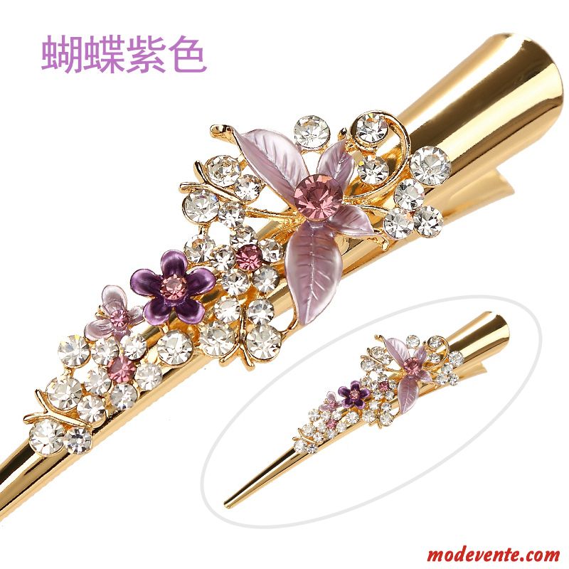 Épingle À Cheveux Femme Grand Papillon Couvre-chefs Haut Grade Pierres De Strass Ornements De Cheveux Rouge