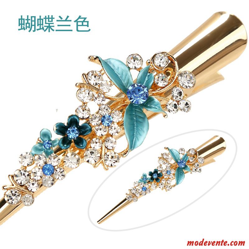 Épingle À Cheveux Femme Grand Papillon Couvre-chefs Haut Grade Pierres De Strass Ornements De Cheveux Rouge