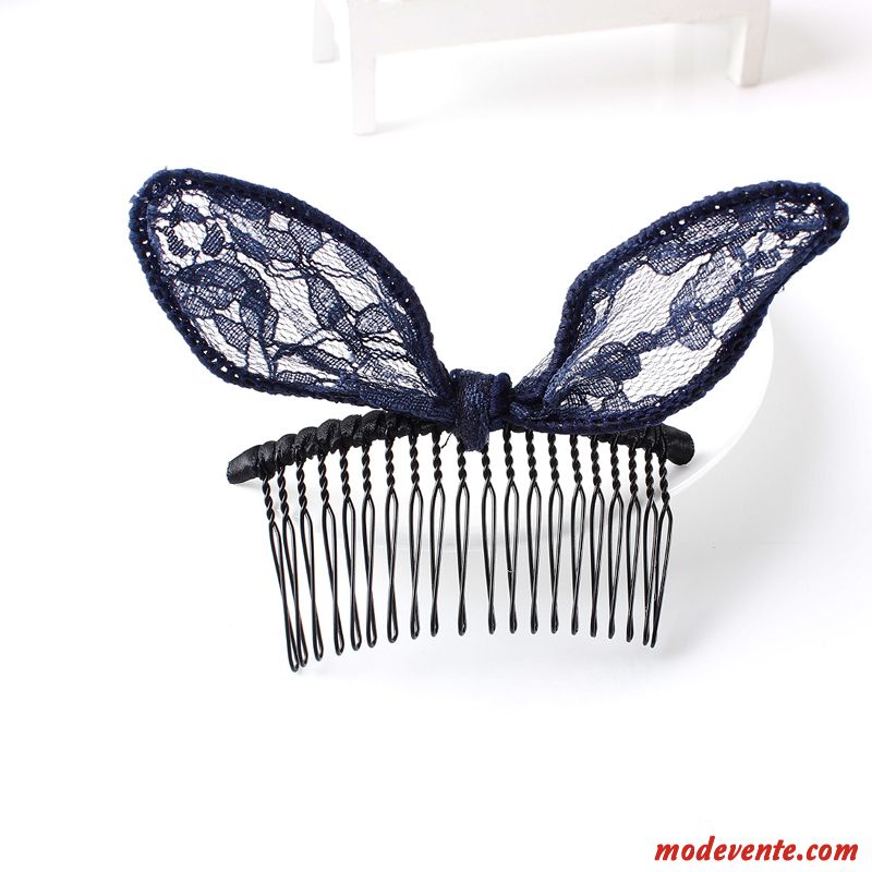 Épingle À Cheveux Femme Ornements De Cheveux Des Oreilles De Lapin Arc Antidérapant Couvre-chefs Peigne Noir