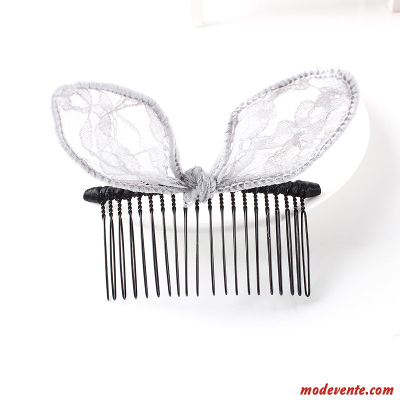 Épingle À Cheveux Femme Ornements De Cheveux Des Oreilles De Lapin Arc Antidérapant Couvre-chefs Peigne Noir