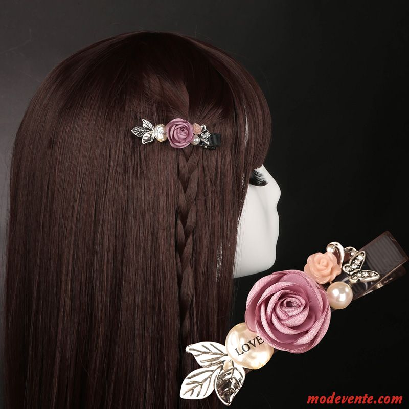 Épingle À Cheveux Femme Ornements De Cheveux Simple All-match Adulte Frange Couvre-chefs Rose