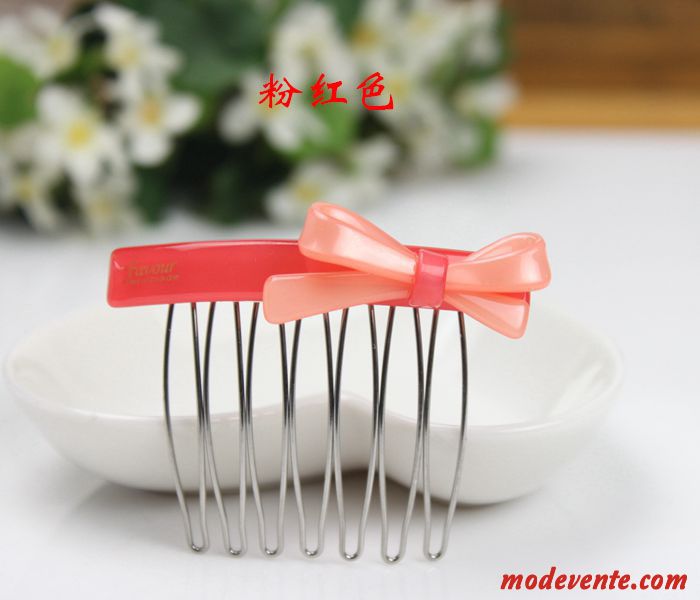 Épingle À Cheveux Femme Petit Emission De Cartes Frange Arc Peigne Ornements De Cheveux Rouge Rose