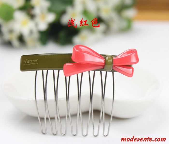 Épingle À Cheveux Femme Petit Emission De Cartes Frange Arc Peigne Ornements De Cheveux Rouge Rose