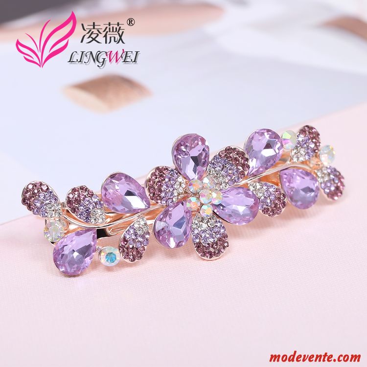 Épingle À Cheveux Femme Pierres De Strass Accessoires Racé Haut Grade Grand Ornements De Cheveux Violet