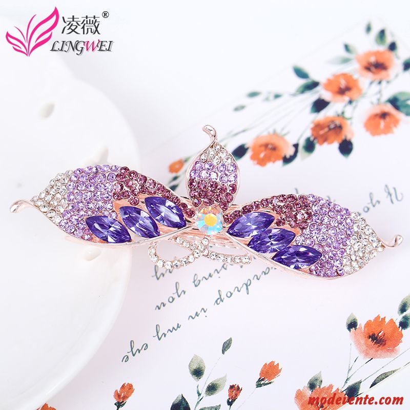 Épingle À Cheveux Femme Pierres De Strass Accessoires Racé Haut Grade Grand Ornements De Cheveux Violet